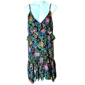 Able Concept Seoul Floral Dress Size Medium Black/Multicolored